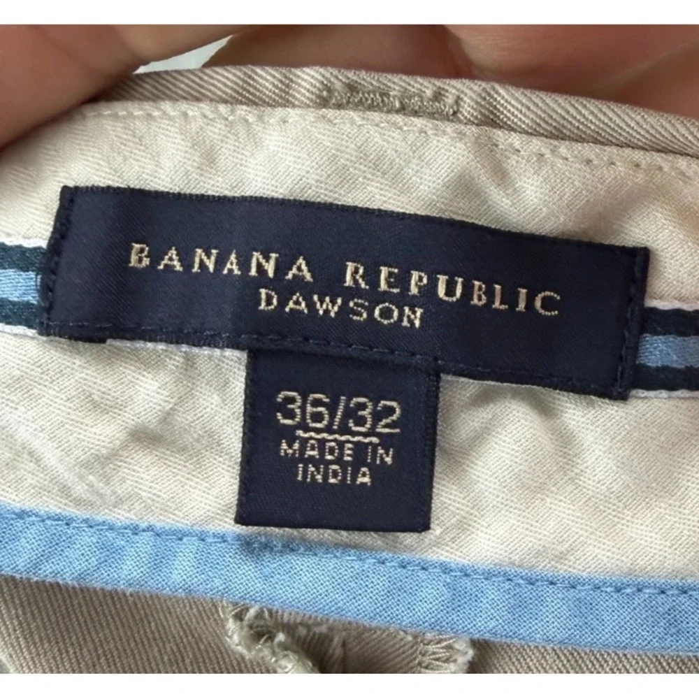 Banana Republic Mens Dawson Pants 36x32 (Real 36x31) Khaki Chino Straight Cotton